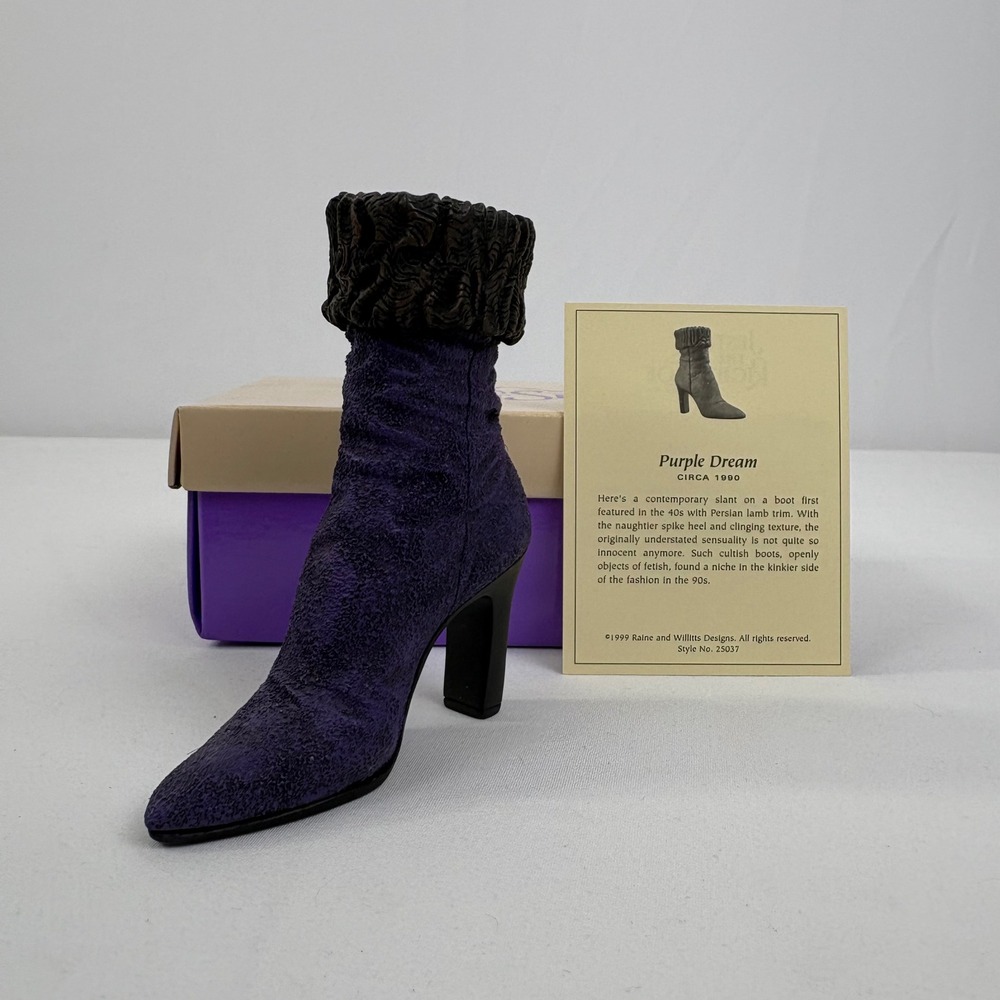 Vintage Just The Right Shoe By Raine Purple Dream 25037 1999 COA